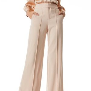 dylan high waist wide leg pant in almond alice and olivia